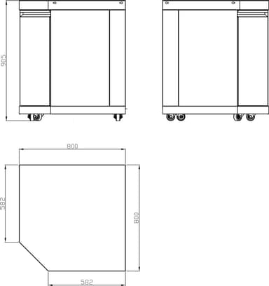 Hörnmodul 90° - Large - Stainless