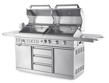 Fristående Gasol - och Kolgrill - Stainless