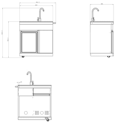 Pure - Fristående utekök - Compact - Stainless