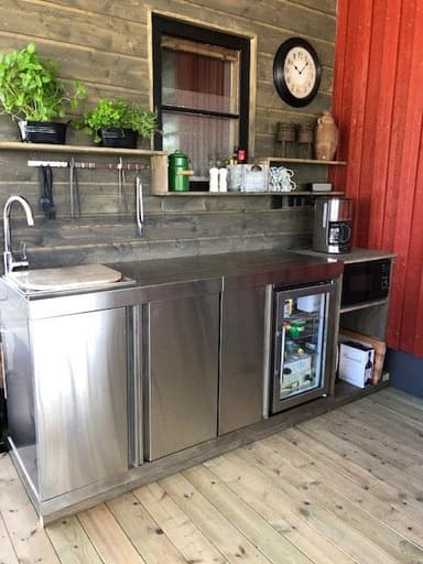 Myoutdoorkitchen - Modul med kylskåp och förvaringsskåp