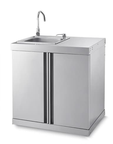 Modul med diskbänk och förvaringsskåp - Stainless