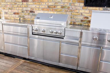 Myoutdoorkitchen - Inox Range - Fristående gasgrill med 4 brännare och infravärme