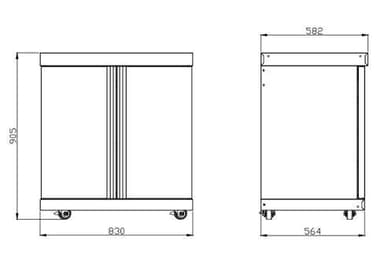 Modul med förvaringsskåp - Stainless