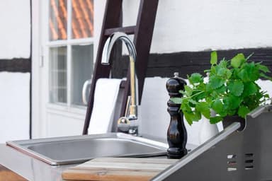 Modul med diskbänk och förvaringsskåp - Stainless
