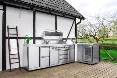 Myoutdoorkitchen - Modul med kylskåp och förvaringsskåp