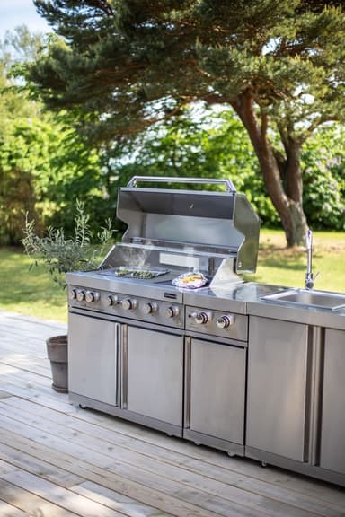 Fristående Gasolgrill med 6 brännare och infravärme - Stainless