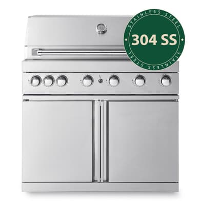 Fristående Gasolgrill med 6 brännare och infravärme - Stainless
