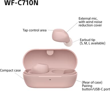 Sony WF-C710N true wireless in-ear hörlurar (rosa)