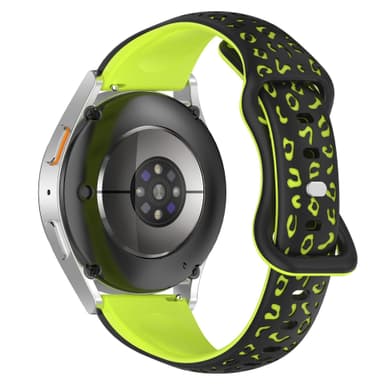 Svart och grönt silikonarmband för klocka - 20 mm