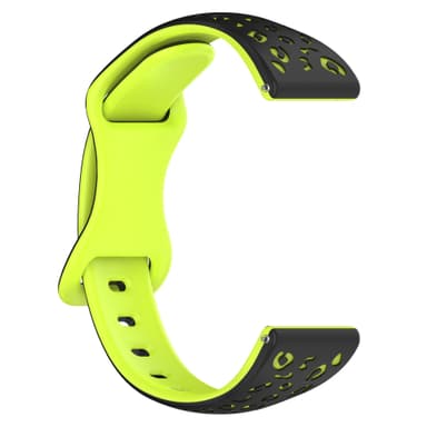 Svart och grönt silikonarmband för klocka - 20 mm