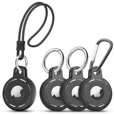 Silikon AirTag-Fodral Svart 4-pack