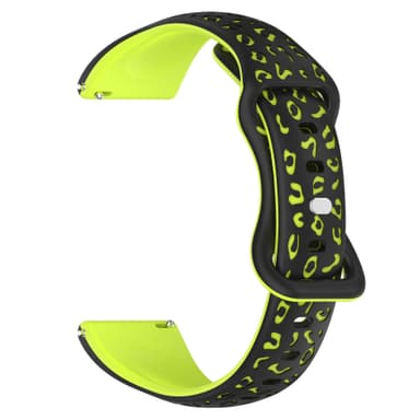 Svart och grönt silikonarmband för klocka - 20 mm