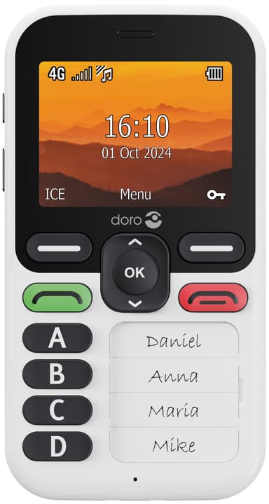 Doro Leva X10 mobiltelefon (vit/svart)