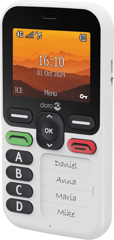 Doro Leva X10 mobiltelefon (vit/svart)