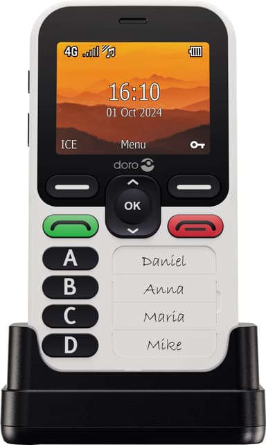 Doro Leva X10 mobiltelefon (vit/svart)