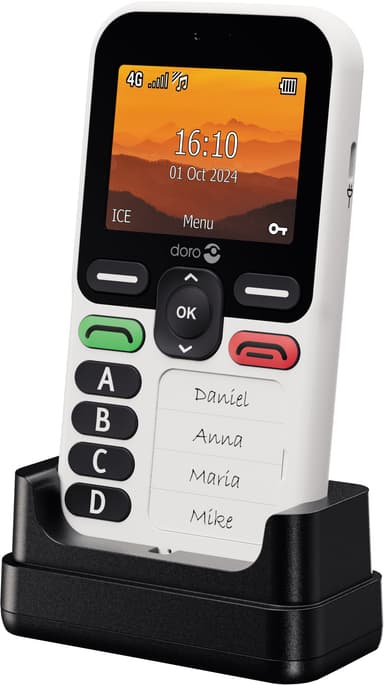 Doro Leva X10 mobiltelefon (vit/svart)