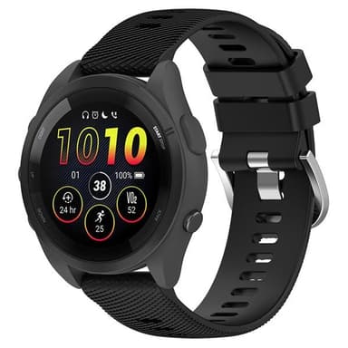 Silikonarmband till Garmin Forerunner 165 18mm - Svart