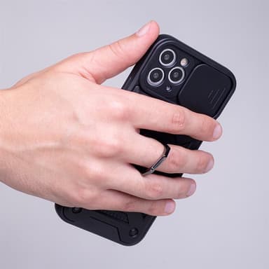 Skal med kameraskydd och ring till iPhone 16 Pro Max - Svart