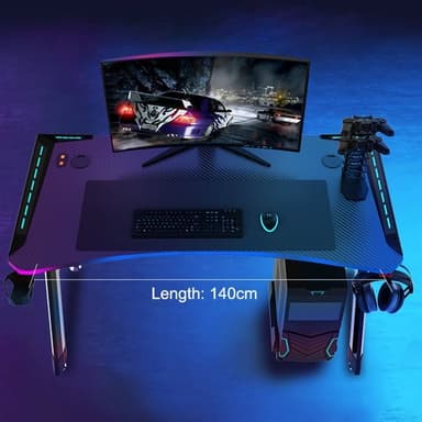 Gamingbord med RGB - Svart