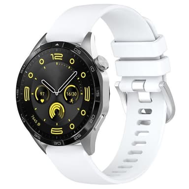 Silikonarmband 22mm till Huawei Watch GT 4 46mm -Vit
