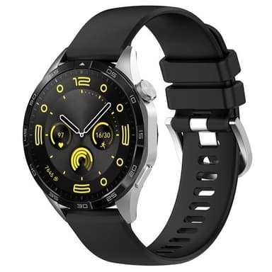 Silikonarmband 18mm till Huawei Watch GT 4 41mm - Svart