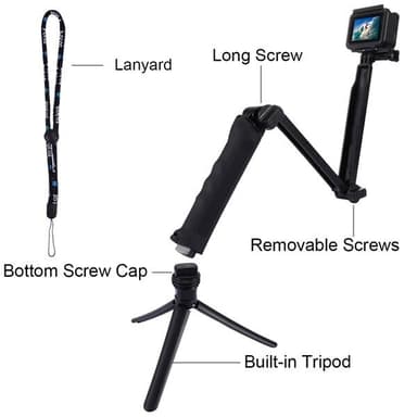 3-vägs Selfie Stick GoPro HERO