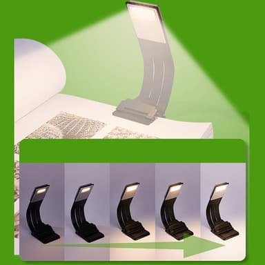 Boklampa med 3 justerbara ljuslägen och USB-uppladdning