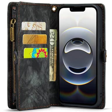 CaseMe mobilfodral 008 8-kort iPhone 16e - Svart/grå