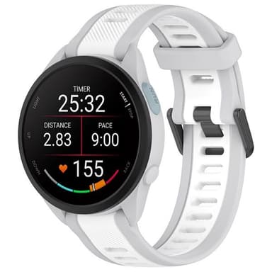 Armband i silikon till Garmin Forerunner 165 20mm - Vit