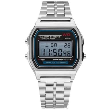 Classic Quartz LED digital herrklocka med rostfritt stål