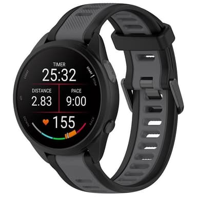 Armband i silikon till Garmin Forerunner 165 18mm - Svart