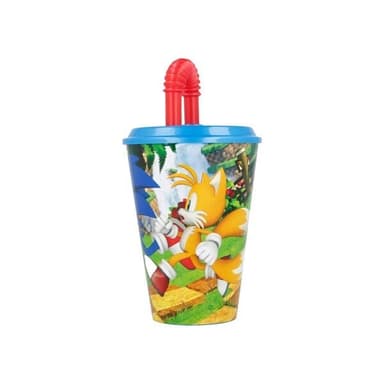 Sonic the Hedgehog mugg med sugrör - 430 ml