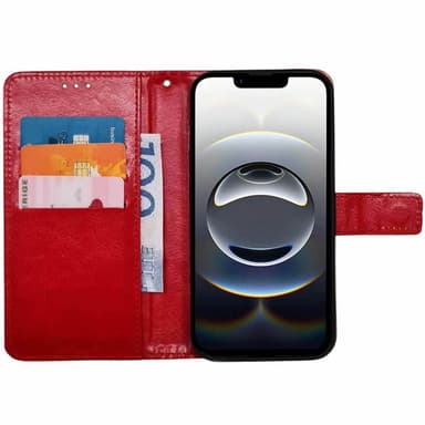 Plånboksfodral 3-kort iPhone 16e - Röd