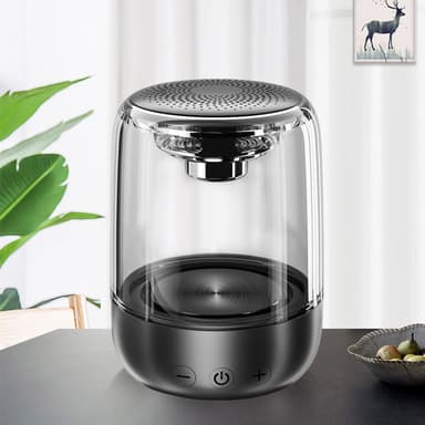 Portabel Bluetooth 5.3 Högtalare med LED-Ljus – Transparent Design, Tr