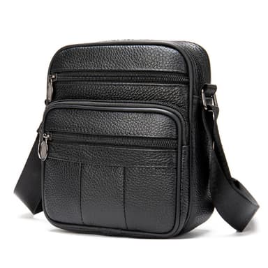 Crossbody Väska i Äkta Läder Svart