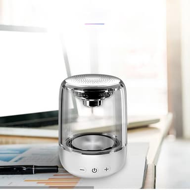 Portabel Bluetooth 5.3 Högtalare med LED-Ljus – Transparent Design, Tr