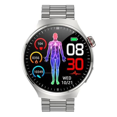 Smart Sportklocka - Hälsoövervakning & Bluetooth Silver