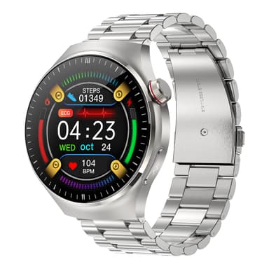 Smart Sportklocka - Hälsoövervakning & Bluetooth Silver
