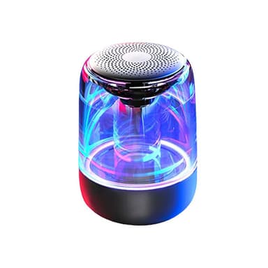 Portabel Bluetooth 5.3 Högtalare med LED-Ljus – Transparent Design, Tr