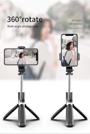 Selfiepinne/mobilstativ med fjärrkontroll Kamera- och Gopro-kompatibel