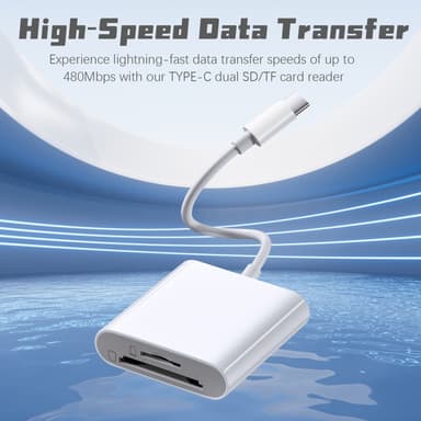 TYPE-C Dubbel SD/TF-kortläsare för snabb dataöverföring