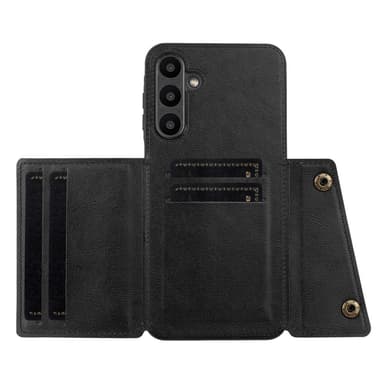 SKALO Samsung A26 5G PU-Läder 2-Kortfack Skal - Svart