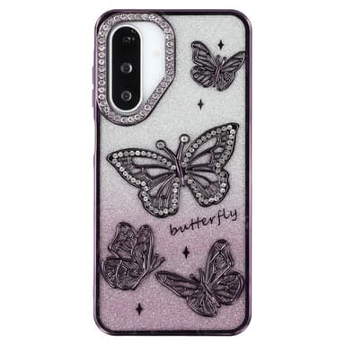 SKALO Samsung A26 5G Butterfly Rhinestones Skal - Lila
