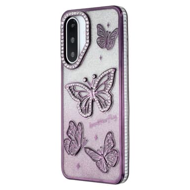 SKALO Samsung A26 5G Butterfly Rhinestones Skal - Lila