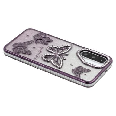 SKALO Samsung A26 5G Butterfly Rhinestones Skal - Lila