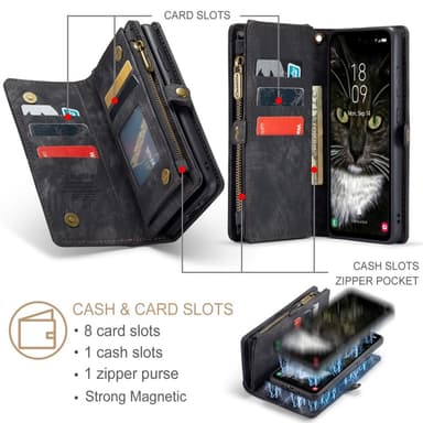 CaseMe Samsung A36 5G 008 BIg Wallet 2in1 Magnet Plånboksfodral - Svart