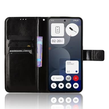 SKALO Nothing Phone (3a) Pro 5G PU-läder Plånboksfodral - Svart - Svart