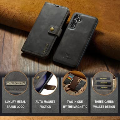 DG MING Samsung A56 5G 2-i-1 Magnet Plånboksfodral - Grå
