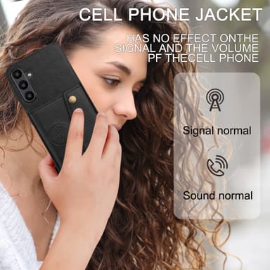 SKALO Samsung A26 5G PU-Läder 2-Kortfack Skal - Svart