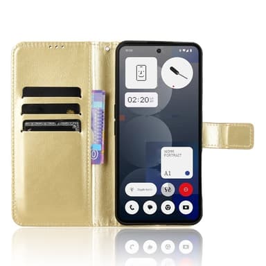 SKALO Nothing Phone (3a) Pro 5G PU-läder Plånboksfodral - Guld - Guld